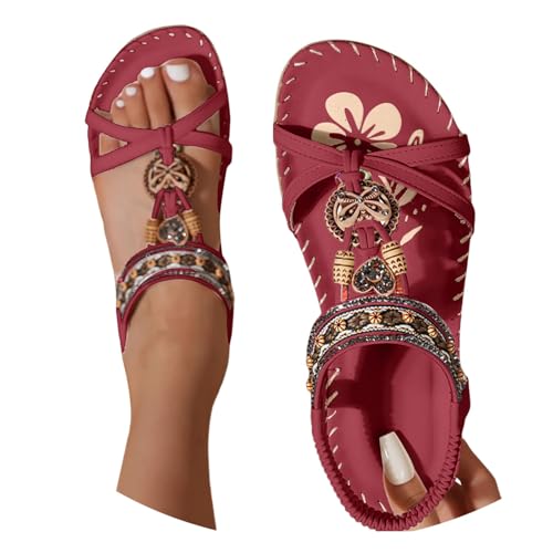Sandales plates pour femme élastiques finissant les douleurs aux pieds
