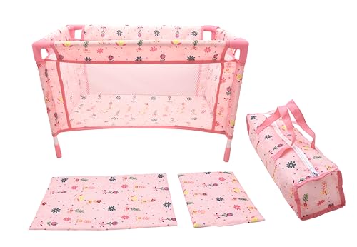 Peterkin DOLLSWORLD from Travel carry cot with quilt pillow and travel bag - Suitable for dolls up to 46cm (18) assembled cot measures 53 x 32 x 32cm. - Dolls & Accessories - Ages 3+
