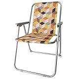 diMio Retro Campingstuhl 60er 70er Jahre Klappstuhl für Camping, Hobby, Freizeit und Garten (Cubes, Einzeln)