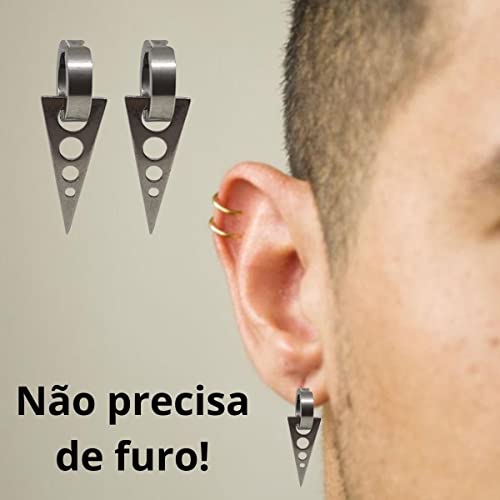 Par de Brincos Pressão Argola com Flecha (dourado)