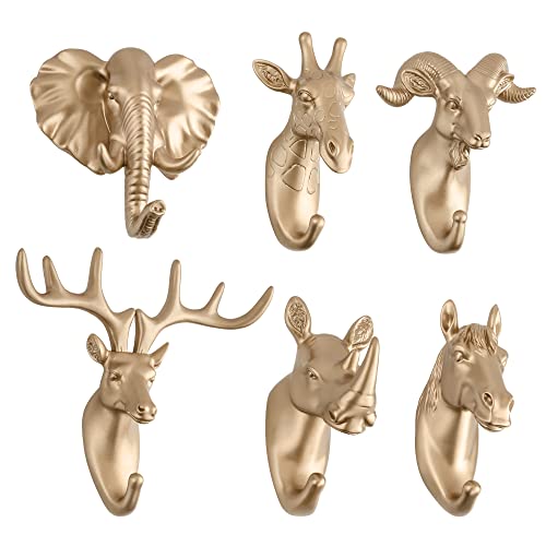 Goetland 6 piezas Animales Perchero Adhesivo