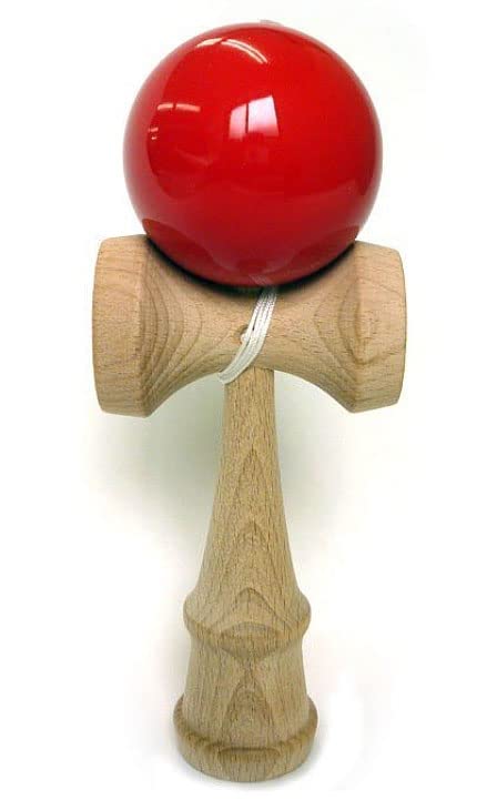Amazon | おもちゃおよびゲーム 木製けん玉(赤)自然木仕上 | けん玉
