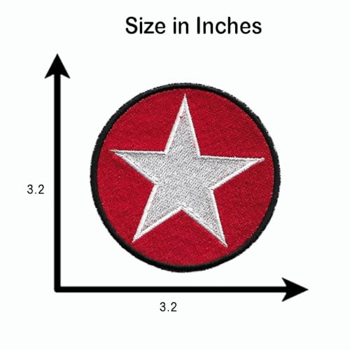 Image of Motohog Unique Embroidered Iron on Patch (Polar Star), 3.2 * 3.2 inches Diameter