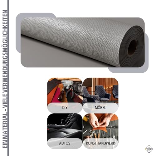 TAPHICEROS Leder Reparatur Set | Schwarz 50cm x 140cm | Meterware Kunstleder Selbstklebend Lederreparatur Lederflicken Set Hochwertiges Lederflickenset für Autositz Sofa Möbel Bürostuhl