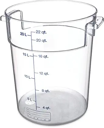 StorPlus Polycarbonate Round Food Storage Container, 22 Quart, Clear