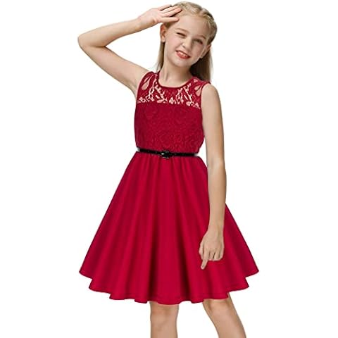 Vestido Niña Vintage sin Mangas Rojo Cover