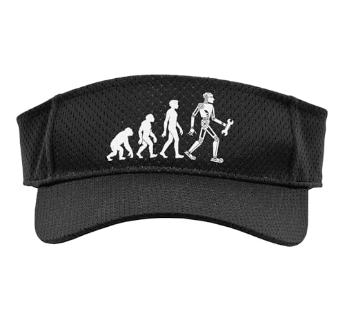 Evolution of Man to Robot Future Sport Sun Visor, Adult,