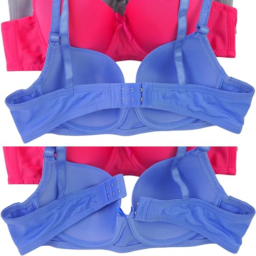 Image of ToBeInStyle Women's Pack of 6 Padded Assorted Styles Supportive Bras Cup Size - A to DDD
