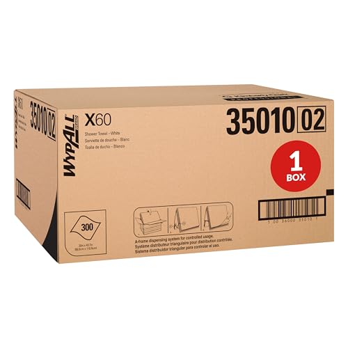 Image of WypAll GeneralClean X60 Cloths Multi-Task Cleaning Wipes (35010), Strong and Absorbent Towels, White (3 Packs of 100 Sheets, 300 Sheet Total)