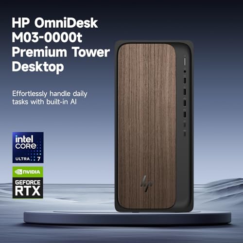 HP 2025 OmniDesk Business Next Gen AI Desktop PC, Intel Core Ultra 7 265, NVIDIA GeForce RTX 5060, 32GB DDR5 RAM, 1TB SSD, HDMI, DP, KB & Mouse, Win 11 Pro, Bundle with Adata 512GB External SSD