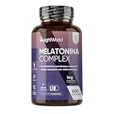 Melatonina 1mg con Camomilla, 400 Micro Compresse Vegane (1 Sola la Sera), 13+ Mesi di Scorta, Camomilla con Melatonina Complex, Vitamina B6, Magnesio e Passiflora, Senza Magnesio Stearato né Glutine