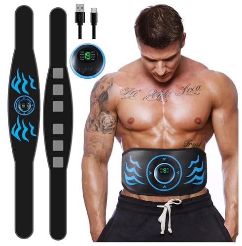 WARDBES Electroestimulador Muscular, Electroestimulador Abdominal, Entrenador Muscular Abdominal USB eléctrico, EMS Estimulador ABS Trainer, electroestimulador Muscular, cinturón Muscular Abdominal