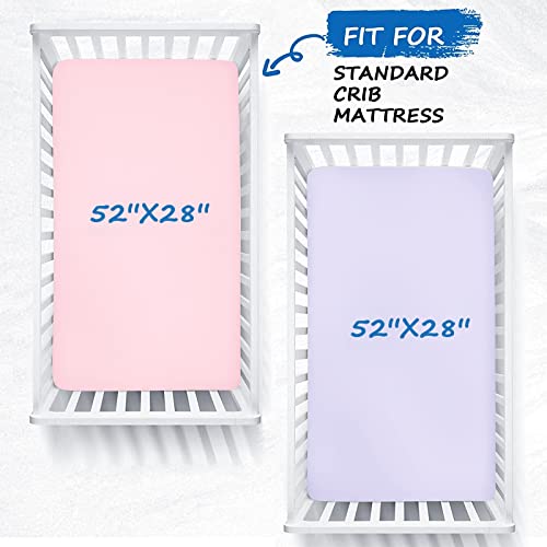 Coldwind Crib Sheets Girl, Baby Crib Sheets For Standard Crib Mattress & Toddler Bed Mattress, Snug Fit Breathable Soft Fitted Crib Sheet thumb #1