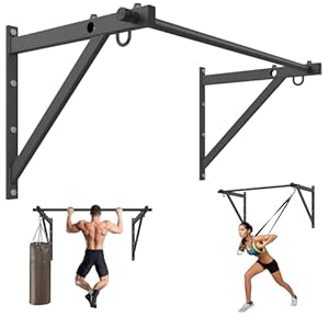 Wall Mounted Pull Up Bar, Adjustable Depth 51″ Chin Up Bar, Strength Training Pull-Up Bars 500LBS Weight Capacity, Home or Garage Gym Chin Up Workout Training Station