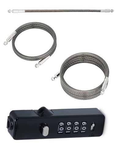 Image of DOCOSS 3 in 1 Multi-Purpose Steel Helmet Lock for Bike /Cycle With 3 Lengths Cables - Bag, Door, Luggage, Gate, and Bicycle Lock