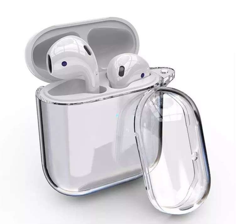 Image of PEFKO PSS121 AirPods Pro Soft Silicone Protective Case 3D Design Shockproof Case Cover with Anti-Lost Metal Keyring Compatible for Apple AirPods Pro (Transparent TPU CASE)
