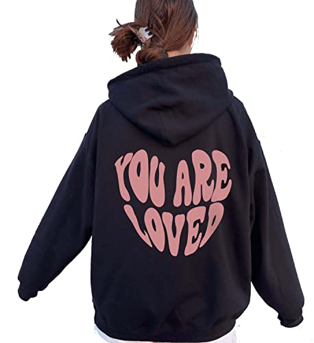 Image of SXV 'You are Loved' Printed Cool Aesthetic Sweatshirt Hoodie