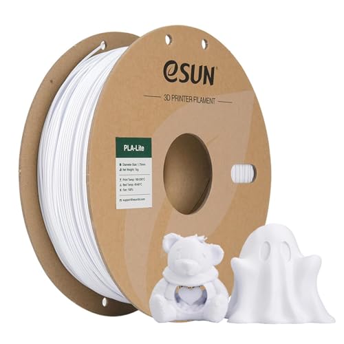 eSUN White PLA Filament, 3D Printing PLA Lite Filament 1.75mm Dimensional Accuracy +/- 0.03mm, 1kg Carboard Spool (2.2lbs) 3D Printer Filament, Cold White