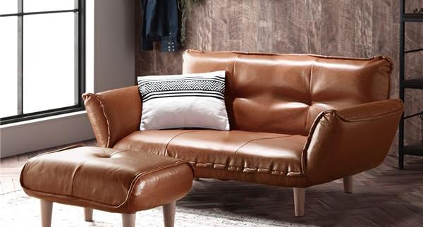 1人掛け リクライニング ハイバックソファ キャメル ヴィンテージスタイル 1人掛け リクライニング ハイバックソファ キャメル ヴィンテージ