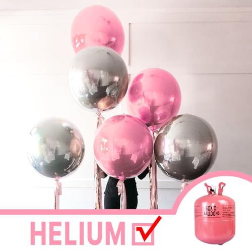 Image of PartyWoo Pearl Pink Foil Balloons 6pcs Large Round Giant Jumbo 4D Balloons | 32 Inch for Baby Shower Birthday Gender Reveal Tea Princess Bridal Shower Wedding Graduation Girl Party Decorations
