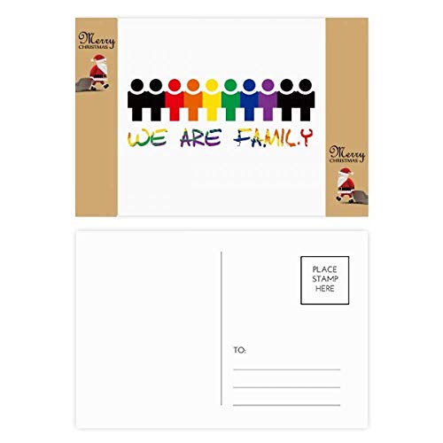 Drapeau arc-en-ciel LGBT carte postale We are Family de Noël 20 pcs