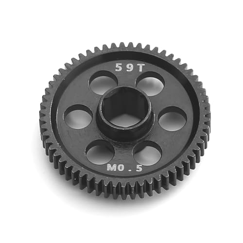 CHRCOED RC Car Metal Spur Gear 0.5M 59T Hardened Steel Main Gear 311196 for Arrma 4WD 1:18 Typhon Grom Small Scale Buggy Granite Grom Monster Truck Moiave Grom Desert Truck