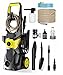 Pressure Washer 1800W, Electric Power Washer Max 135bar with 10M Hose, Adjustable 420L/H Jet Washers, Long & Short Sprinkler, Auto Start/Stop, Overheat Protection, Suitable for Cars, Patios & Gardens