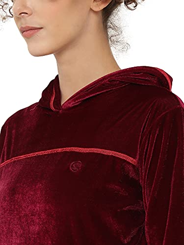 Image of CHKOKKO Women Velvet Full Sleeves Velour Track suit