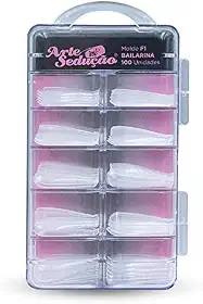 Molde F1 Bailarina Unhas de Gel, Arte Sedução, 100 Unidades