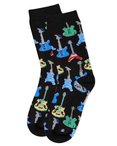 MeMoi Boys' Guitar Rayon from Rayan Blend Crew Socks3
