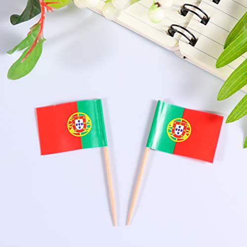 ABOOFAN 100Pcs Portugal Mini Vlaggen Hand Held Kleine Miniatuur Portugees Vlaggen Op Stick Tandenstokers Cupcake Picks… - Afbeelding 4