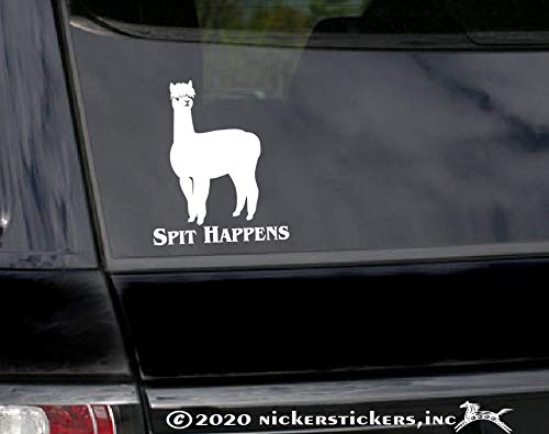 Spit Happens | Nickerstickers® Vinyl Alpaca Window Decal Sticker #TOP1
