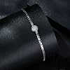 14K White Gold Over S925 Sterling Silver Princess/Round Cut D-color VVS1 Diamond Bracelet, Adjustable Chain with 0.7ct/0.5ct/1ct Diamond, Ideal Surprise for Trendy Women