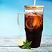 ANOTION Glass Cups with Lids and Straws - 40 Oz Tumbler with Handle and Straw Glass Water Bottles Drinking Glasses with Straws Iced Coffee Cups Travel Coffee Mug Smoothie Tumbler