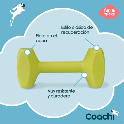 Coachi Training Dumbbell, schwimmt, weites Werfen, klassisches Apportierspielzeug, Jagdhund- und Welpentraining. Hundezubehör, sehr robust und beständig, für mittelgroße Hunde und Welpen