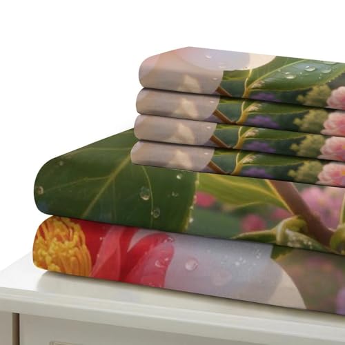 Housse de couette Camélia 140x200 cm en microfibre avec sa taie - 6