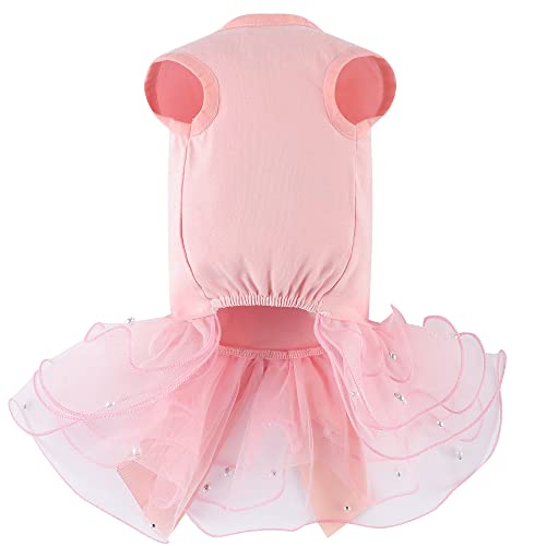 Dogs Glitter Wedding Dresses Tutu Skit For Small Medium Dog Pet Outfit Princess Flower Girl Clothes For Birthday Bridal Halloween Party Costume (Birthday Girl Pink, S) #TOP1