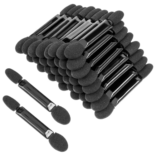 50Stück Lidschatten Applikator Lidschattenpinsel Doppelseitiger Einweg Lidschatten Applikator Schwarz Einweg Lidschattenpinsel Lidschatten Schwammpinsel Dual Seiten Lidschatten Für Lidschatten Make Up