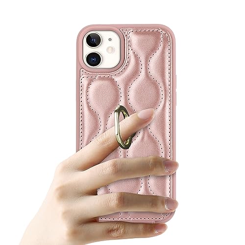 Image of for iPhone 12 Mini Case with Card Holder,iPhone 12 Mini Wallet Case for Women,Credit Card Holder,Stand Ring Kickstand and RFID Blocking,PU Leather Phone Case 5.4 inch(Rose Gold)