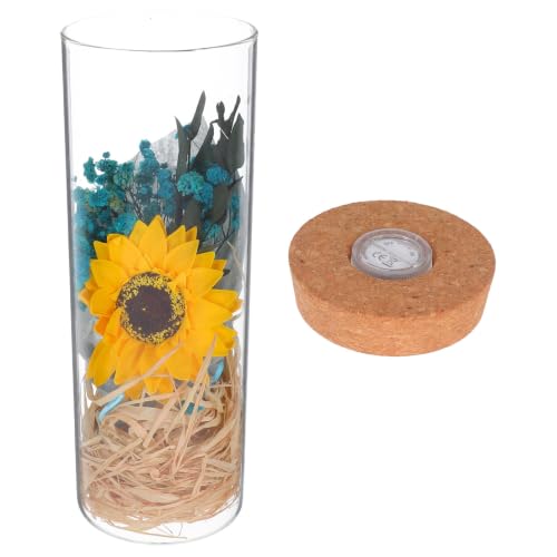 Botella de flores preservadas con luz LED para decoración de interiores 2