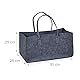 Relaxdays Kaminholztasche aus Filz, 2er Set, 28 l Volumen, XXL Filztasche, für Kaminholz, Brennholztasche, dunkelgrau