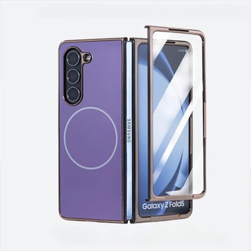 Coque de protection magnétique Galaxy Z Fold5 violette premium en plastique