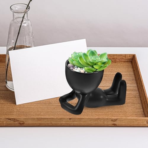 Petits pots pour cactus et succulentes en céramique blanche - 3
