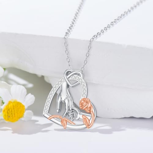 Mom Necklace 925 Sterling Silver Mother and 1-5 Daughter/Son Hand Holding Pendant Mom Jewelry for Women Grandmother Mother Wife Daughter4