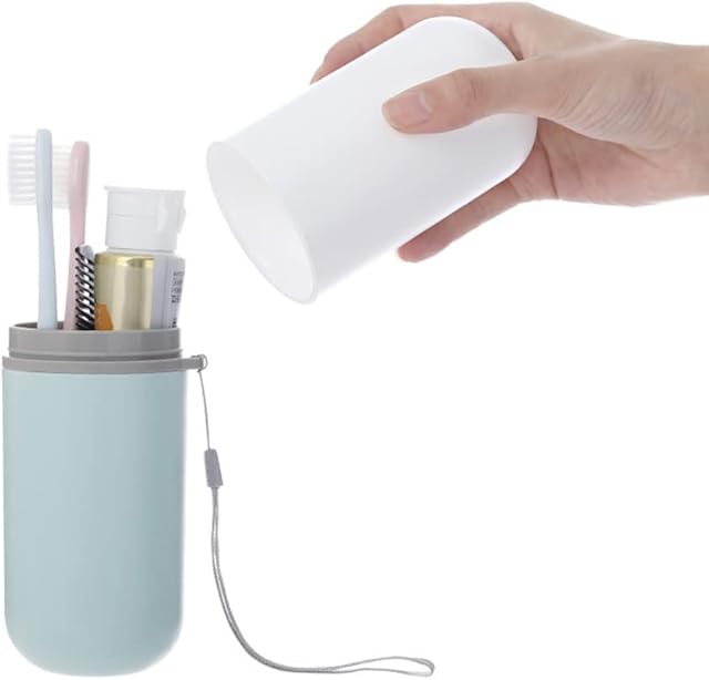 croselyu Travel Toothbrush Storage Box Portable Wash Cup Travel Wash Cup,1 Pce (Green)