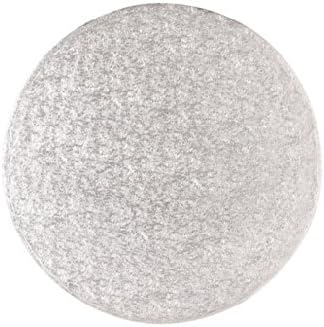 10" Silver Foil Board Round Cake Base - 1cm height