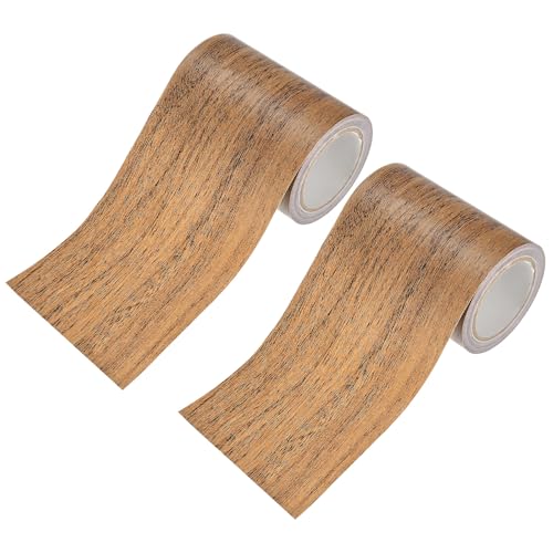 Image of M METERXITY 2-Roll Wood Grain Repair Tape, 3.15in x 15ft Textured Realistic Self-Adhesive Wood Floor Tape Contact Paper for Furniture /Floors /Home [Dark Brown Oak]