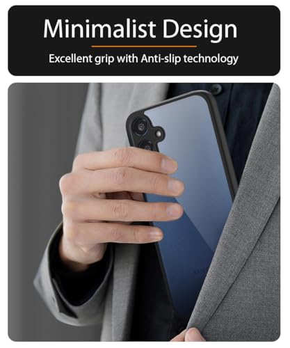 Image of WOW IMAGINE Shockproof Hybrid Back Cover for Samsung Galaxy M35 5G | Hard Slim fit Back Case | PC & TPU | Clear Transparent Case - Black
