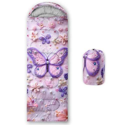 Image of QOOMO Ball Flower Camping Sleeping Bags,3 Season Warm & Cool Weather,Lightweight,Waterproof Sleeping Bags for Adults & Kids,Traveling,and Outdoors,Camping Gear Equipment