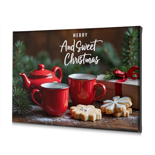 Toile Merry Christmas Tea Time : rompez la monotonie de votre salle de bain rustique 30x40